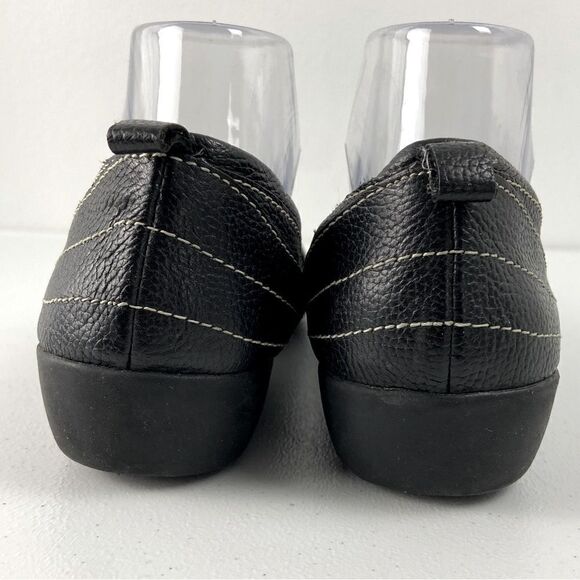 Naturalizer Noland Black Leather Loafer Shoes Mary Jane Flats Career 8.5 Wide - Picture 3 of 11